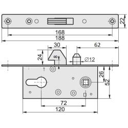 Profil 60x40x1,5mm H-2000mm so zámkom bez zapustenia Profil 60x40x1,5mm H-2000mm so zámkom bez zapustenia